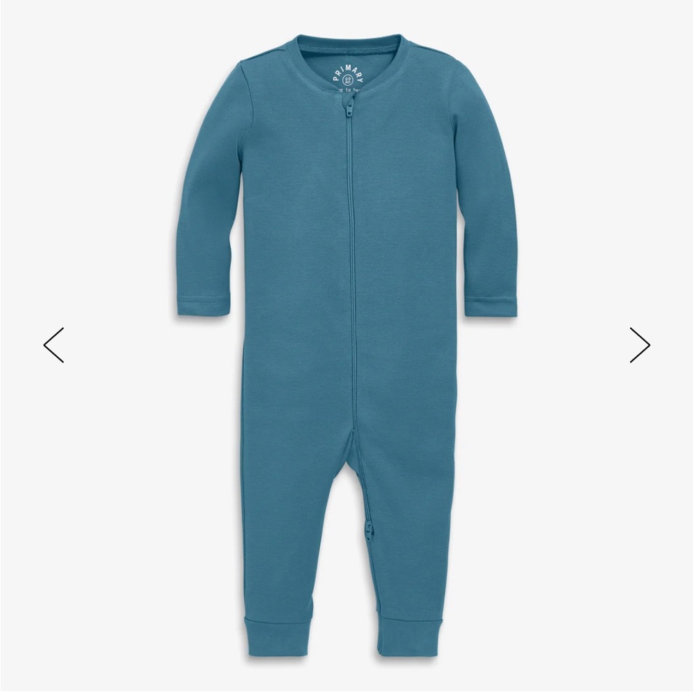 Slate blue Toddler Organic Zip-Front Romper